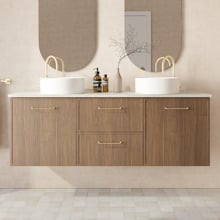 Hamilton 1500mm Wall Hung Double Vanity with Solid Surface Countertop